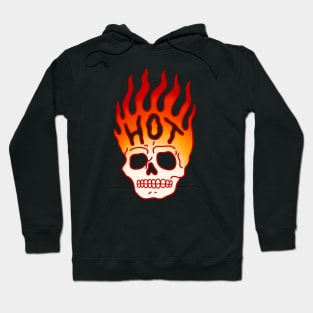 Skull Fire Flames Retro Tattoo Hoodie